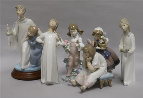 Six Lladro figures of children